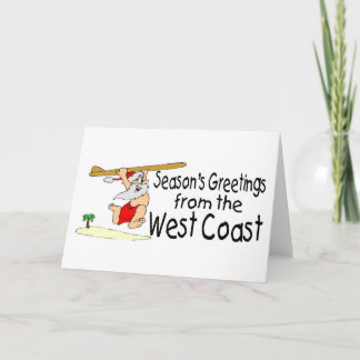 Cartes Pour Fêtes Annuelles Salutations de côte ouest surfant Père Noël