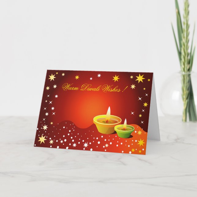 Cartes Pour Fêtes Annuelles Salutations de Diwali (Devant)