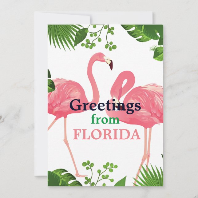 Cartes Pour Fêtes Annuelles Salutations de Floride, design tropical (Devant)