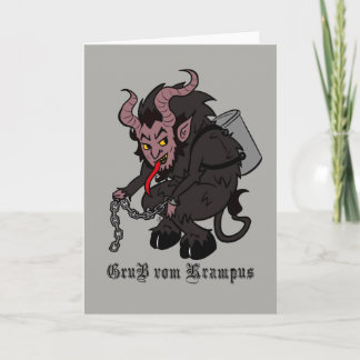 Cartes Pour Fêtes Annuelles Salutations de Krampus en Brown