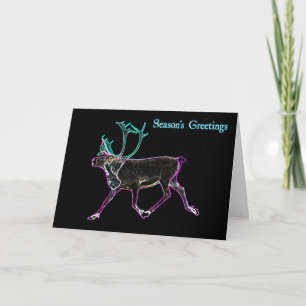 Cartes Pour Fêtes Annuelles Salutations de la Saison - Caribou Électrique