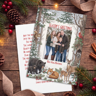 Cartes Pour Fêtes Annuelles Salutations de la saison photo de famille d'animau