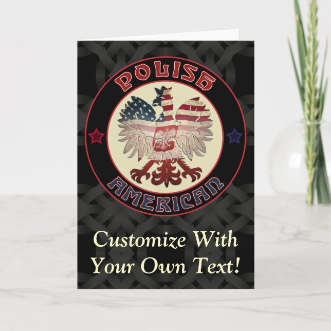 Cartes Pour Fêtes Annuelles Salutations de l'aigle américain polonais (Devant)