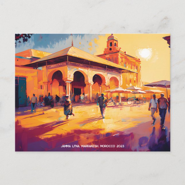 Cartes Pour Fêtes Annuelles Salutations de Marrakech Médina Maroc (Devant)