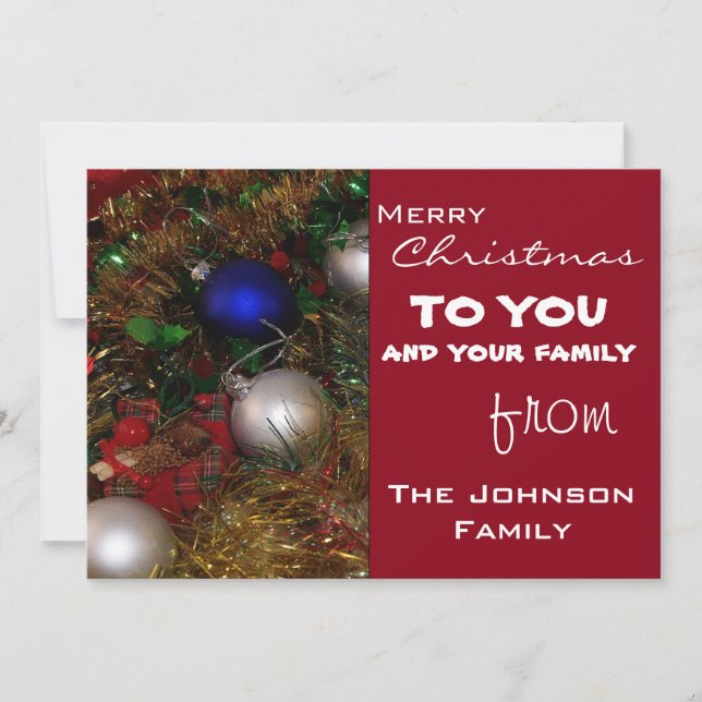 Cartes Pour Fêtes Annuelles Salutations de Noël (Devant)