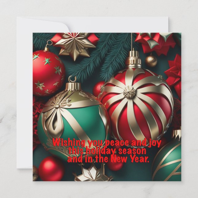 Cartes Pour Fêtes Annuelles Salutations de Noël (Devant)