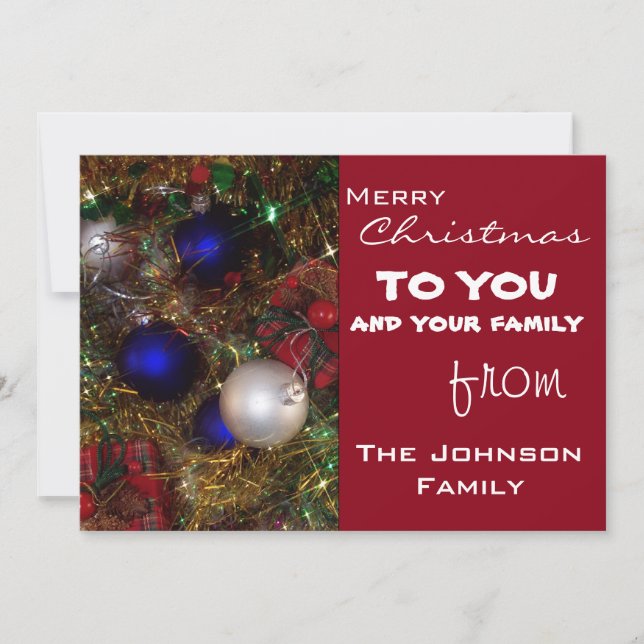 Cartes Pour Fêtes Annuelles Salutations de Noël (Devant)