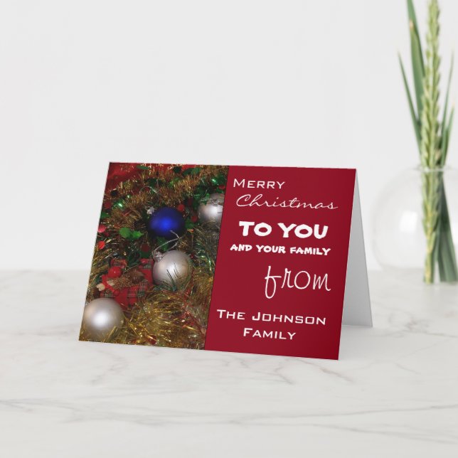 Cartes Pour Fêtes Annuelles Salutations de Noël (Devant)