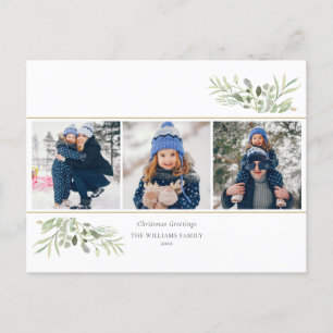 Cartes Pour Fêtes Annuelles Salutations de Noël 3 Verdure photo Moderne 