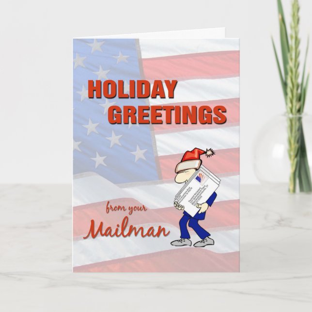 Cartes Pour Fêtes Annuelles Salutations de Noël à Mailman (Devant)