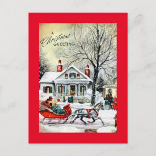Cartes Pour Fêtes Annuelles Salutations de Noël à Sleigh
