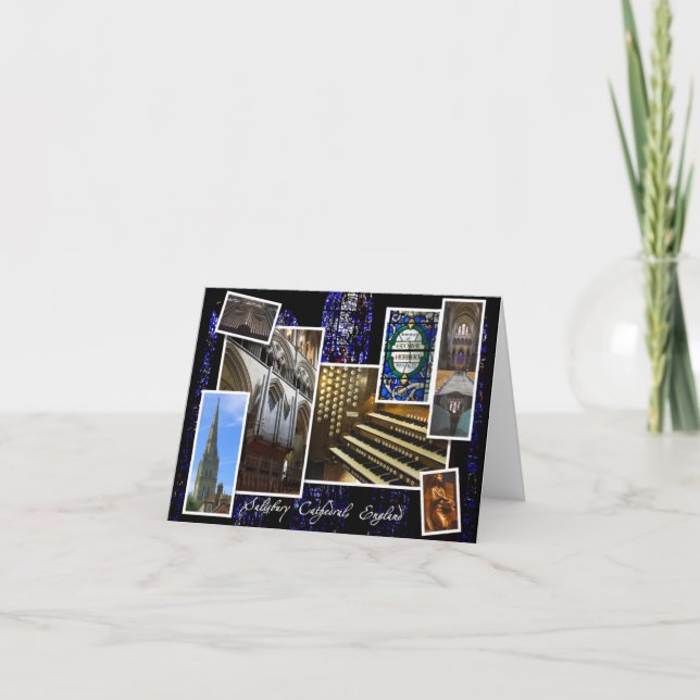 Cartes Pour Fêtes Annuelles Salutations de Noël de cathédrale de Salisbury (Devant)