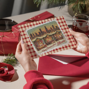 Cartes Pour Fêtes Annuelles Salutations de Noël de l'Illinois Holiday Card