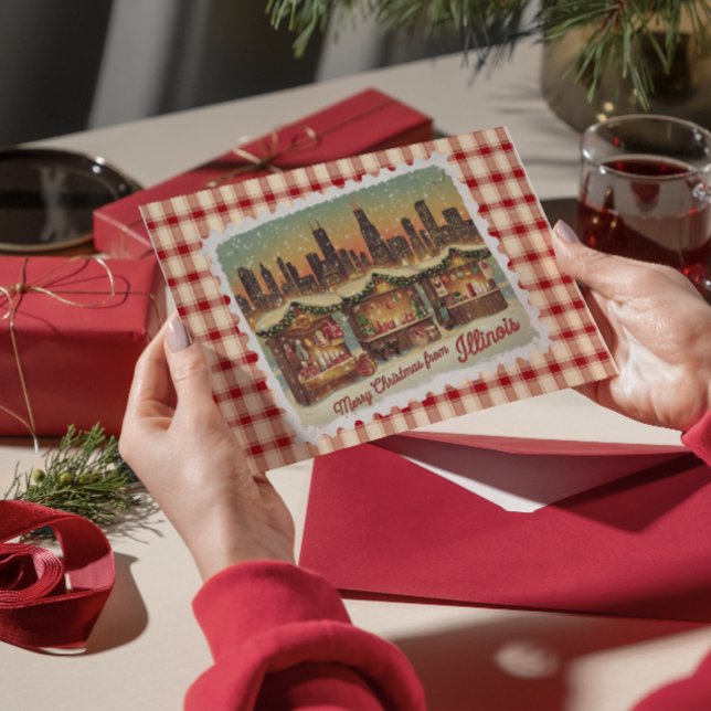 Cartes Pour Fêtes Annuelles Salutations de Noël de l'Illinois Holiday Card (Créateur téléchargé)