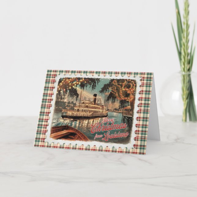 Cartes Pour Fêtes Annuelles Salutations de Noël de Louisiane (Devant)