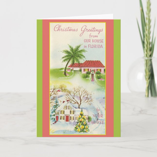 Cartes Pour Fêtes Annuelles Salutations de Noël de notre Chambre en Floride ! (Devant)