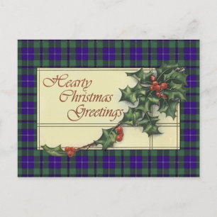 Cartes Pour Fêtes Annuelles Salutations de Noël, Douglas tartan