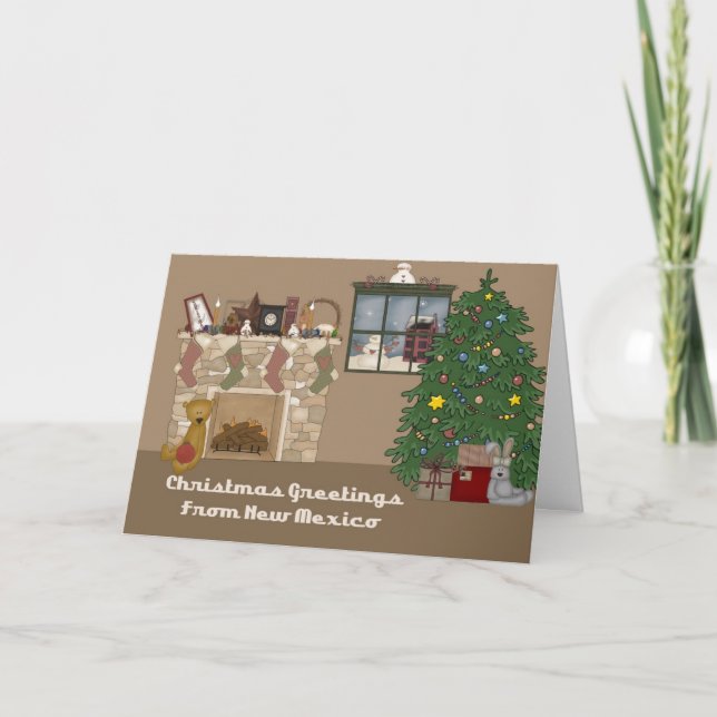 Cartes Pour Fêtes Annuelles Salutations de Noël du Nouveau-Mexique (Devant)