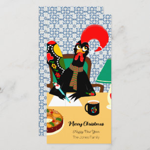 Cartes Pour Fêtes Annuelles Salutations de Noël du Rooster portugais