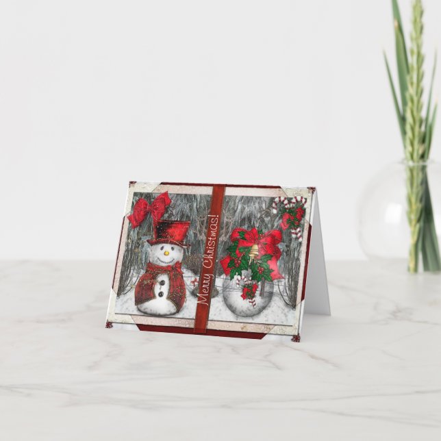 Cartes Pour Fêtes Annuelles Salutations de Noël Frosty (Devant)