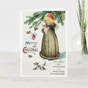 Cartes Pour Fêtes Annuelles Salutations de Noël hiver vintage