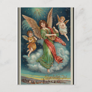 Cartes Pour Fêtes Annuelles Salutations de Noël norvégiennes vintages