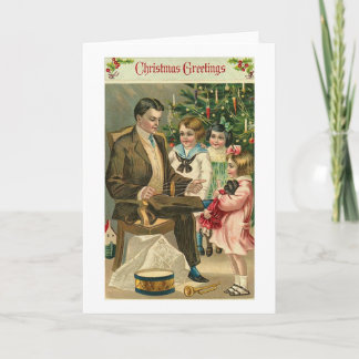 Cartes Pour Fêtes Annuelles Salutations de Noël Père et enfants