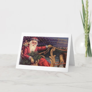 Cartes Pour Fêtes Annuelles Salutations de Noël Père Noël Sleigh