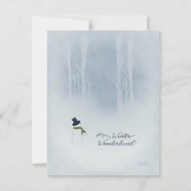 Cartes Pour Fêtes Annuelles Salutations De Noël Snowman Marcher Dans Les Snowy (Devant)