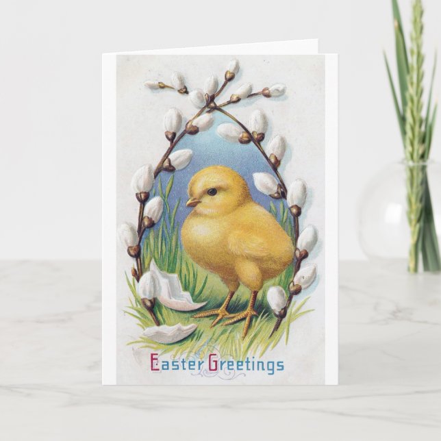 Cartes Pour Fêtes Annuelles Salutations de Pâques Chick Jaune (Devant)
