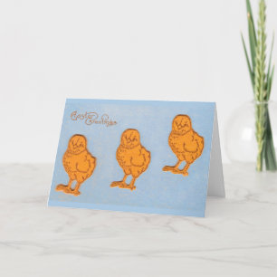 Cartes Pour Fêtes Annuelles Salutations de Pâques Chicks Bleu