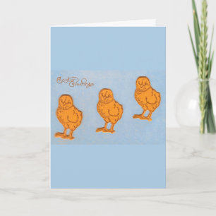 Cartes Pour Fêtes Annuelles Salutations de Pâques Chicks Bleu