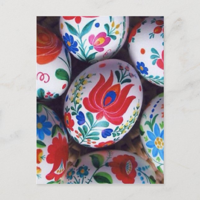 Cartes Pour Fêtes Annuelles Salutations de Pâques oeufs kalocsai (Devant)
