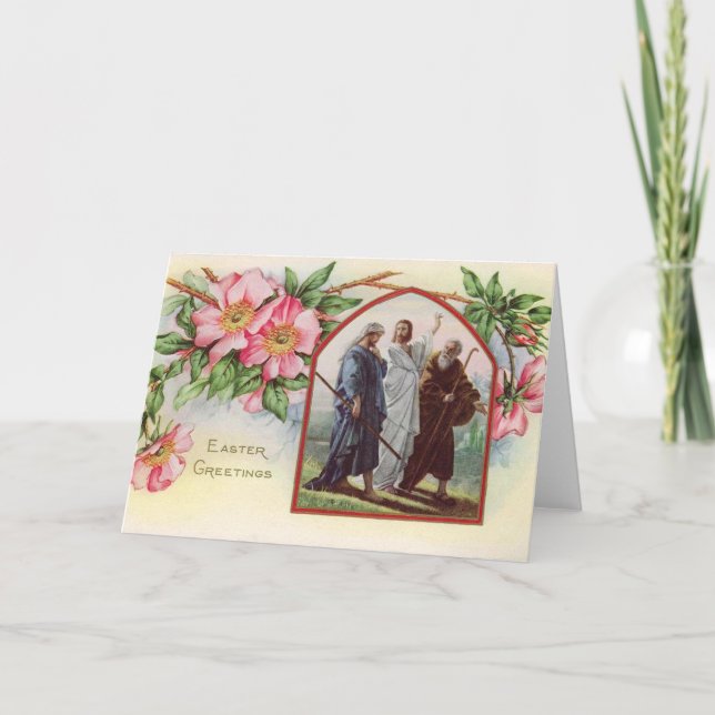 Cartes Pour Fêtes Annuelles Salutations de Pâques vintages (Devant)