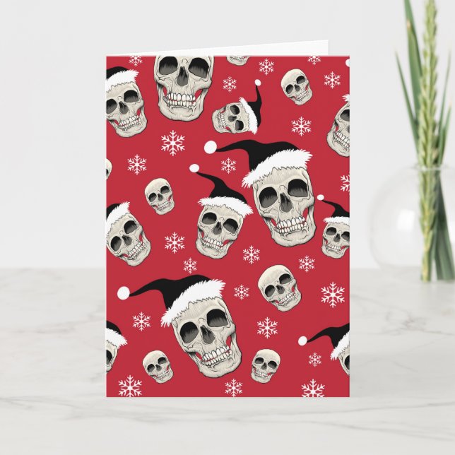 Cartes Pour Fêtes Annuelles Salutations de Père Noël Skelly (Devant)