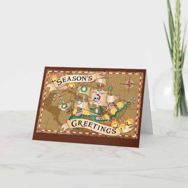 Cartes Pour Fêtes Annuelles Salutations de pirate (Devant)