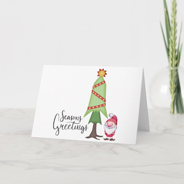 Cartes Pour Fêtes Annuelles Salutations de saison de gnome (Devant)