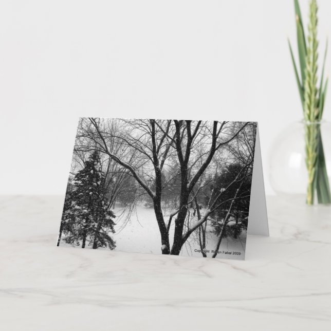 Cartes Pour Fêtes Annuelles Salutations de solstice d'hiver, arbres de Milou (Devant)