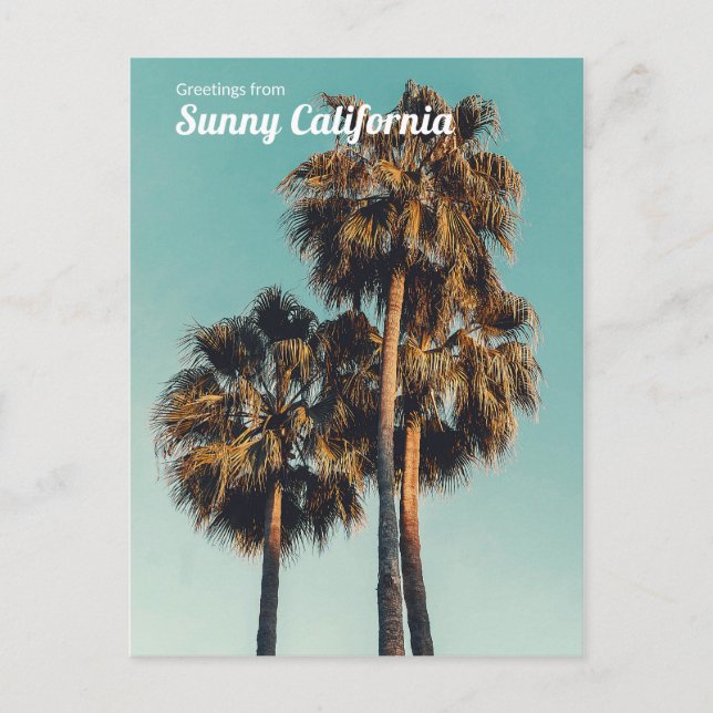 Cartes Pour Fêtes Annuelles Salutations de Sunny California (Devant)
