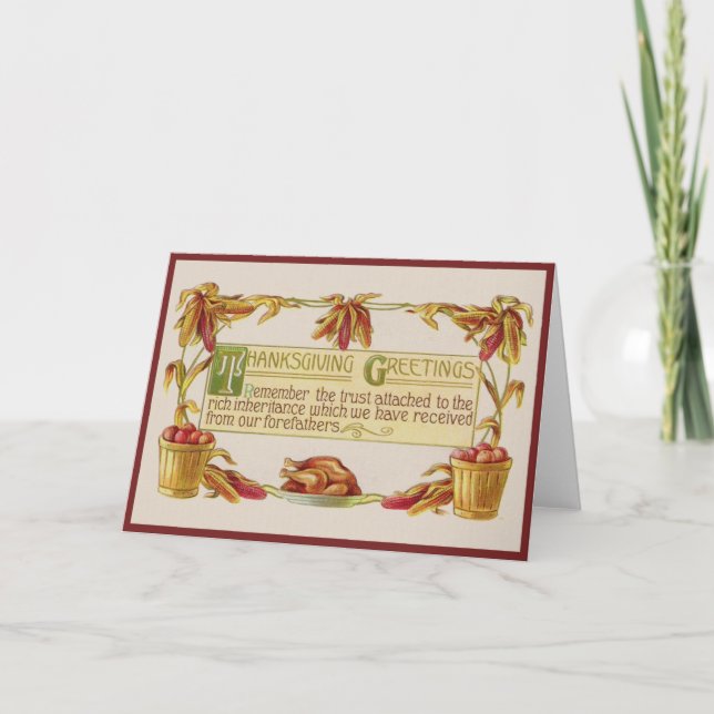 Cartes Pour Fêtes Annuelles Salutations de thanksgiving (Devant)