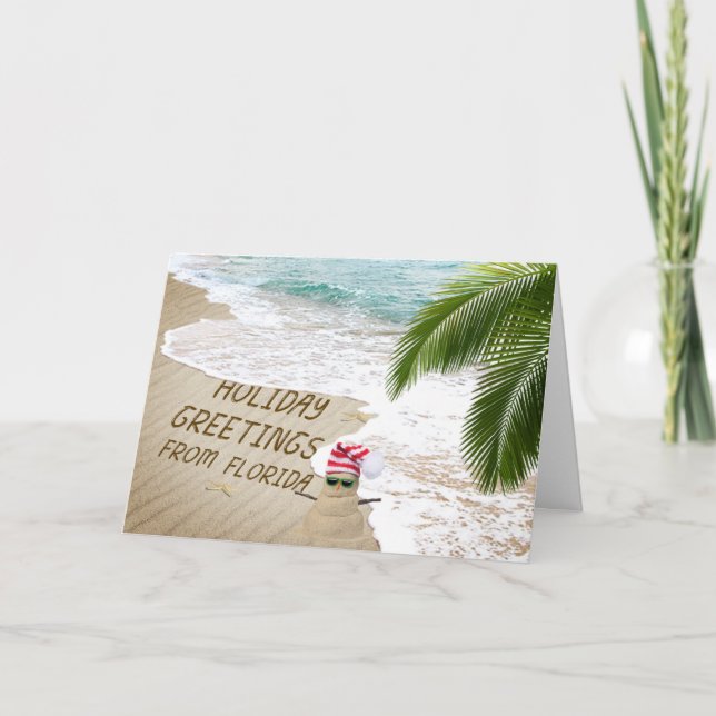 Cartes Pour Fêtes Annuelles Salutations de vacances de Floride (Devant)