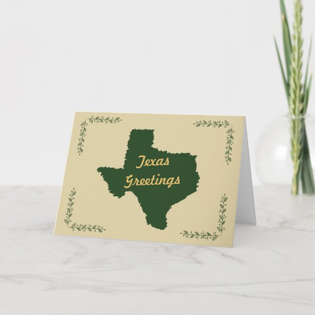 Cartes Pour Fêtes Annuelles Salutations de vacances de Noël d'état du Texas (Devant)
