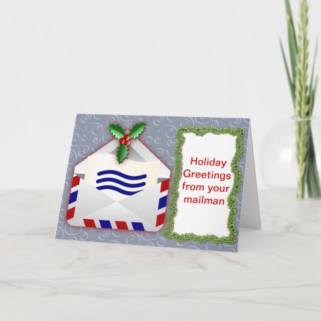 Cartes Pour Fêtes Annuelles Salutations de vacances de votre mailman Noël (Devant)