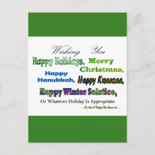 Cartes Pour Fêtes Annuelles Salutations de vacances Green Multi