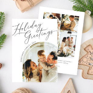 Cartes Pour Fêtes Annuelles Salutations de vacances minimalistes Cinq Noël pho