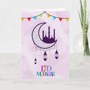 Cartes Pour Fêtes Annuelles Salutations d'Eid Mubarak avec la conception de
