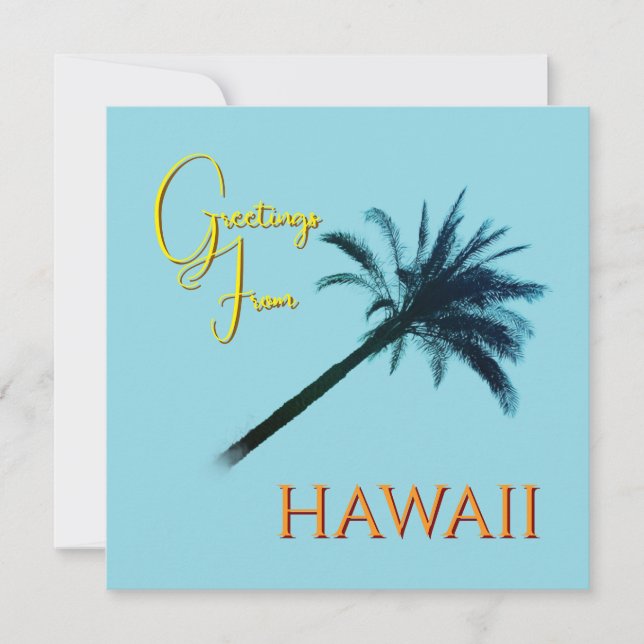 Cartes Pour Fêtes Annuelles Salutations d'Hawaii - Palmiers (Devant)