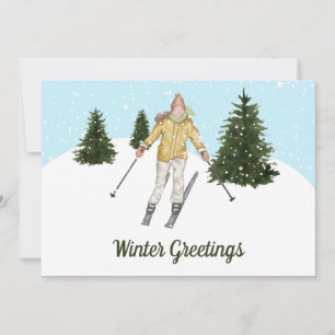 Cartes Pour Fêtes Annuelles Salutations d'hiver personnalisées pour femme en s