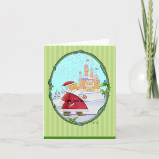 Cartes Pour Fêtes Annuelles Salutations du château de Père Noël