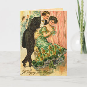 Cartes Pour Fêtes Annuelles Salutations du Nouvel An vintage